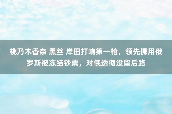 桃乃木香奈 黑丝 岸田打响第一枪，领先挪用俄罗斯被冻结钞票，对俄透彻没留后路