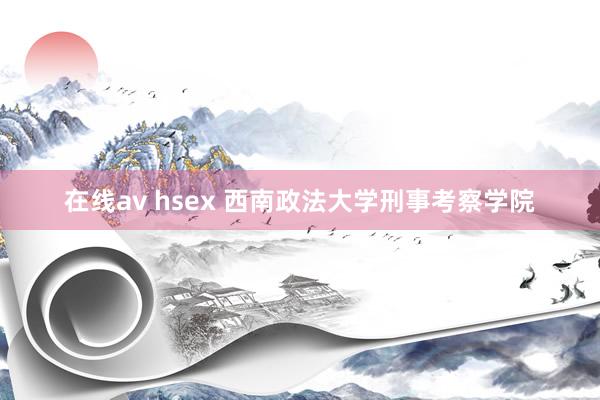 在线av hsex 西南政法大学刑事考察学院