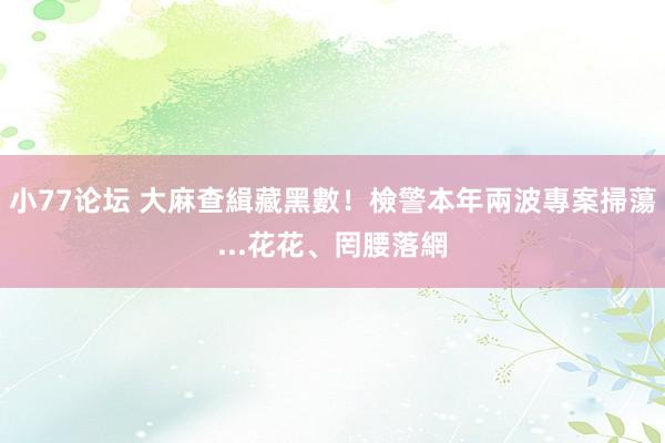 小77论坛 大麻查緝藏黑數！檢警本年兩波專案掃蕩...花花、罔腰落網