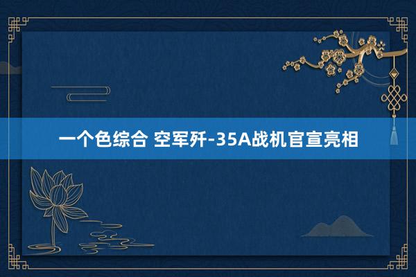 一个色综合 空军歼-35A战机官宣亮相