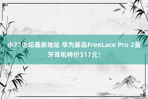 小77论坛最新地址 华为新品FreeLace Pro 2蓝牙耳机特价317元！