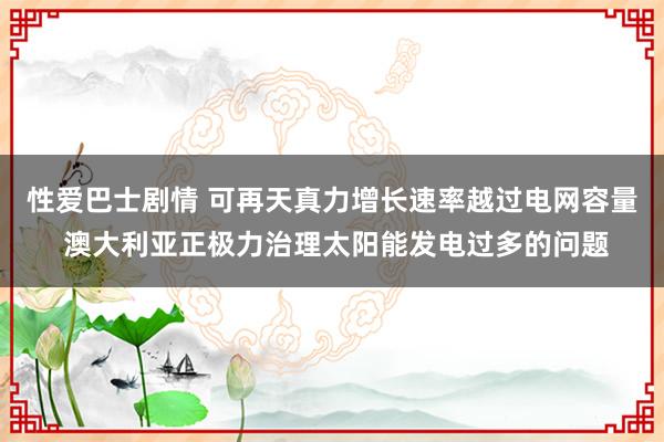 性爱巴士剧情 可再天真力增长速率越过电网容量 澳大利亚正极力治理太阳能发电过多的问题