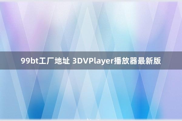 99bt工厂地址 3DVPlayer播放器最新版